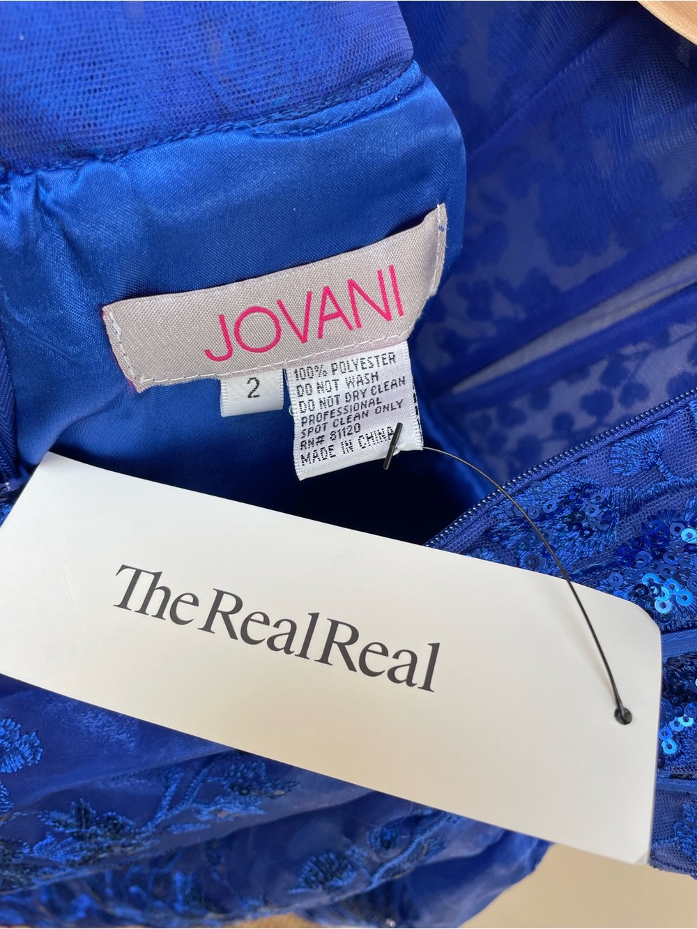 FLAWED Jovani Blue Prom Dress Sequin Corset High Slit Formal Pageant Gown, Sz 2 - Picture 13 of 14